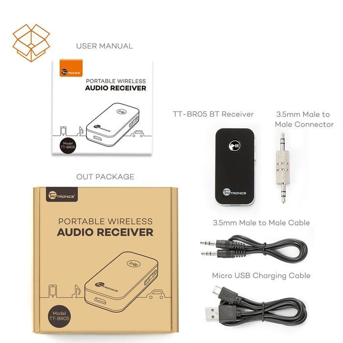 TAOTRONICS Bluetooth Receiver Car Kit - Bluetooth 4.0 A2DP Mic