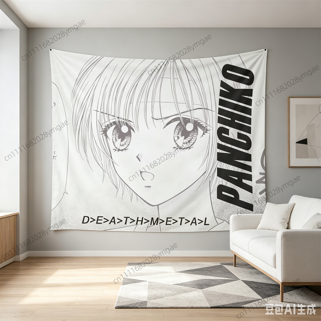 Aesthetic Cute Anime Girl PANCHIKO Wall Tapestry Girl Tapestries Bedroom Dorm Art Background Cloth
