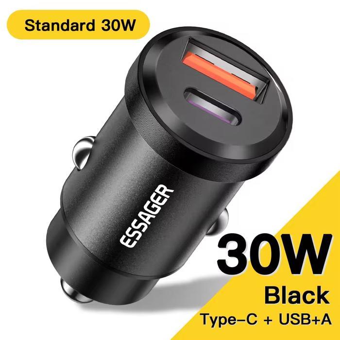 Robot Smart - Car Charger Hp Mobil Quick Charging 3 2 Port Usb Cas Casan Carger 30W