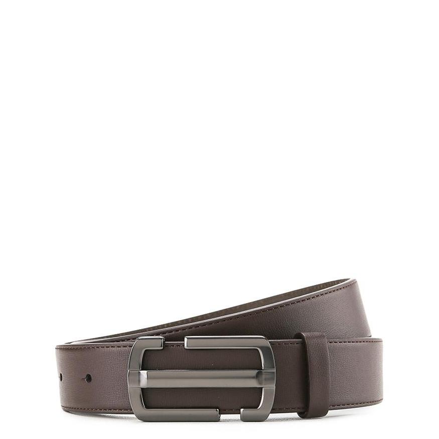 Urban State - Icon Plate Buckle Top Grain Leather Belt - Brown