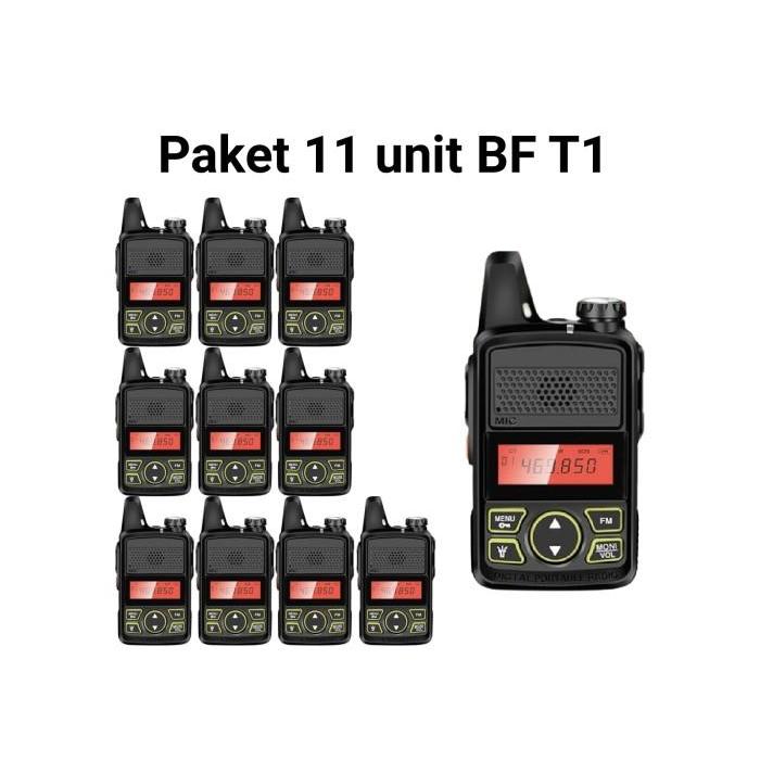 Paket 11 unit HT BF T1 radio FM komunikasi walkie talkie mini UHF