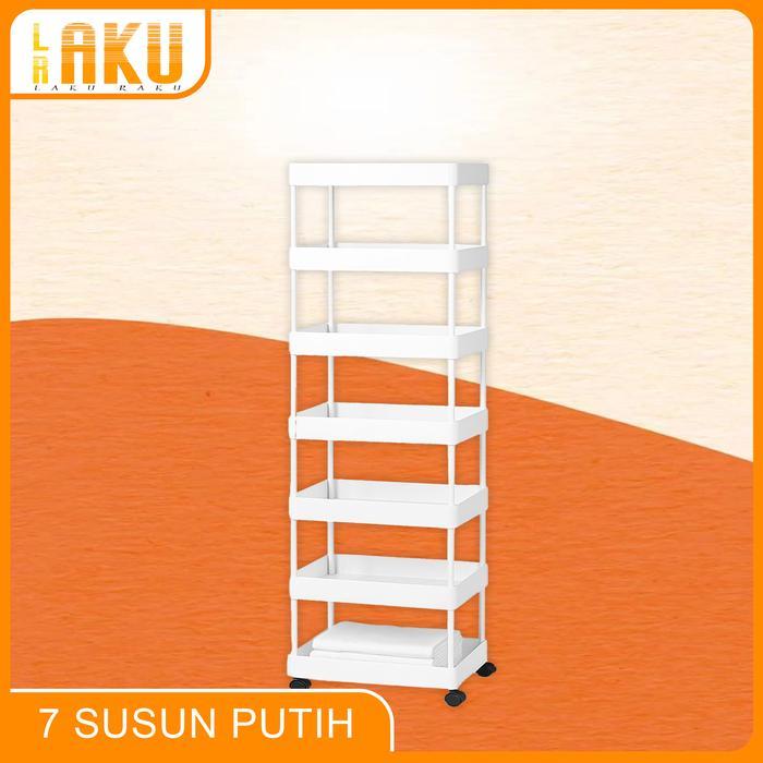 Ikea - [Lr] Rak Susun Serbaguna 7 Tingkat Bahan Plastik Dengan Roda Rak Kamar Mandi Portable Rak