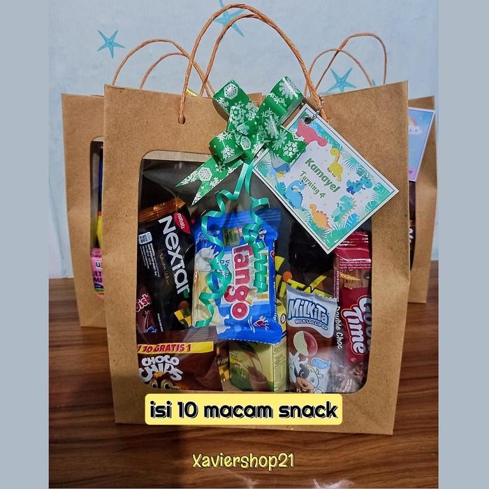 dvb6 Ready Paket Snack Kemasan Paper Bag ( Free Card)