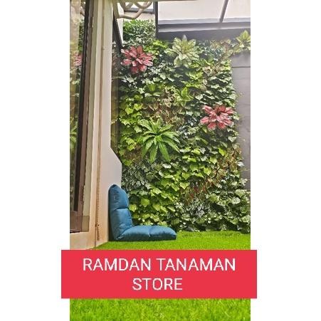 vertical garden sintetis tanaman sintetis Dinding vertical garden