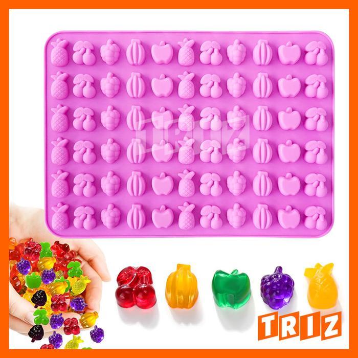 Cetakan Silikon Coklat Permen Jelly Es Buah Nanas Ceri Anggur Pisang Apel Kecil , Silicone Mold