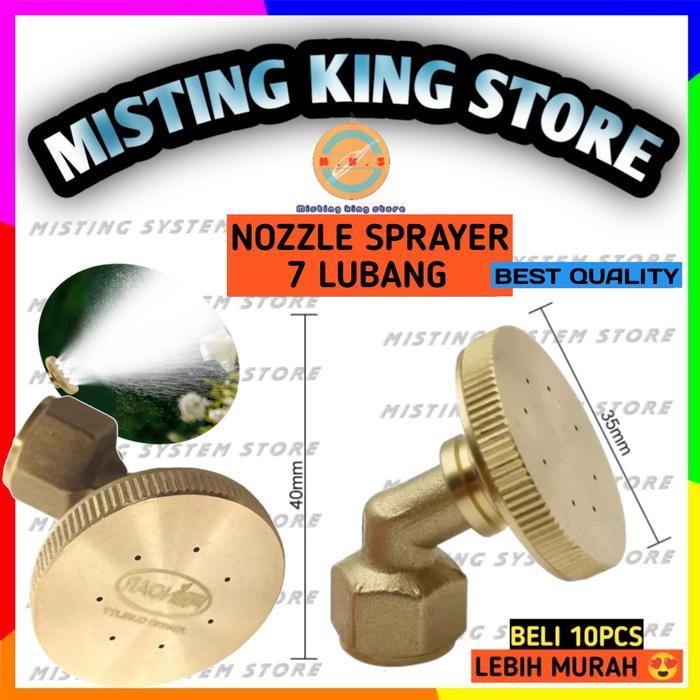 NOZZLE SPRAYER BENGKOK 7 LUBANG KABUT NOZLE KUNINGAN SPUYER ELEKTRIK