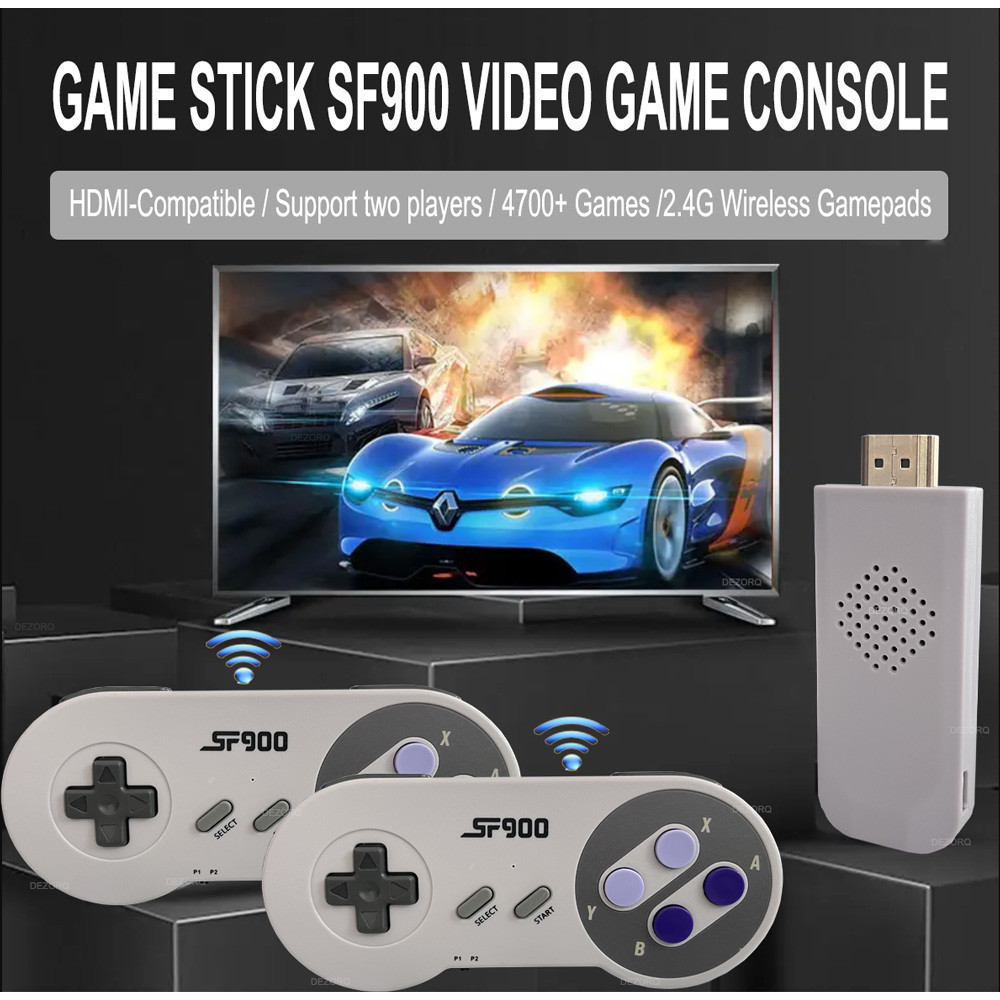 SF900 Classic Retro Video Game Console 4700 Games 16 Bit Mini Consola Wireless 4K HD TV Game Stick f
