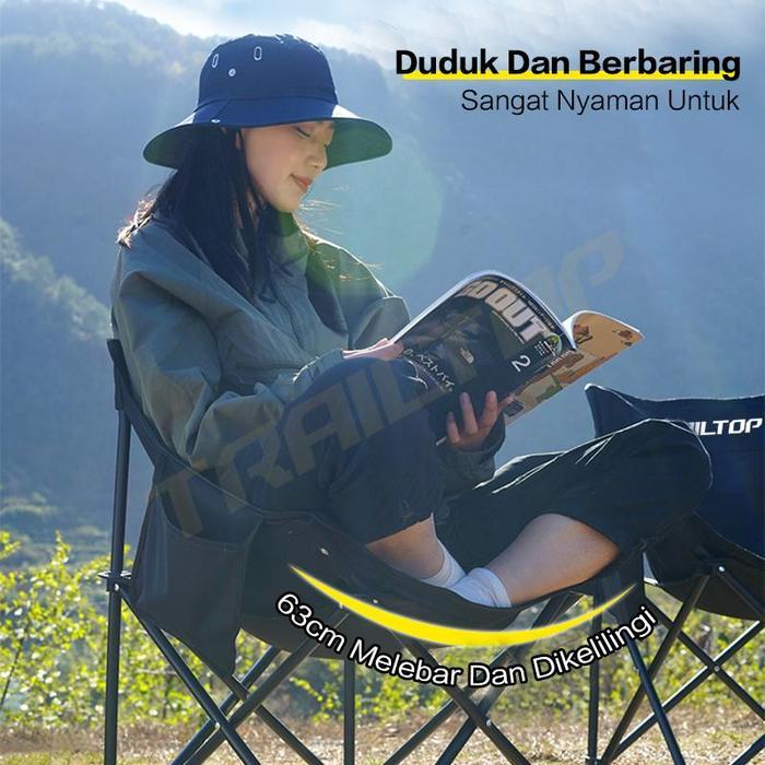 Trailtop Kursi Lipat Outdoor Kursi Santai Kain Oxford Bangku Lipat Kursi Lipat Portable