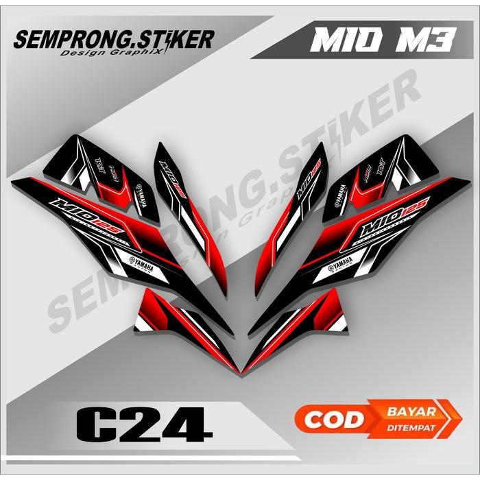 new Stiker Striping Mio M3 125 mio z Variasi Motor Racing Modifikasi Keren code c24