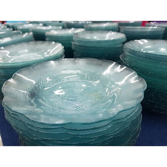 magg- 1 Lusin Piring Kaca Piring Makan Kaca Beling Motif Piring Bbc 8