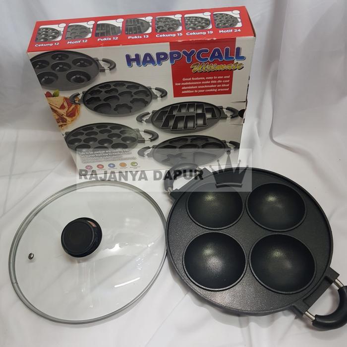 happycall cetakan kue serabi teflon apem selong - cetakan apem isi 4 cetakan kue teflon 4 lubang