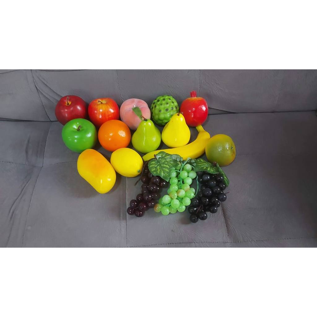 buah hias pajangan buah-buahan palsu artificial fruit hiasan meja pisang jeruk delima persik anggur 
