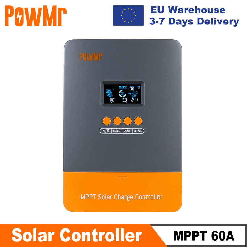 PowMr MPPT 60A Solar Charger Controller 12V 24V 36V 48V Auto Lifepo4