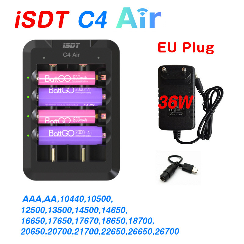 PROMO HARI INI  ISDT C4 Air 4A 6 Slots USB Type-C input Smart Charger with APP Connection for AA AAA