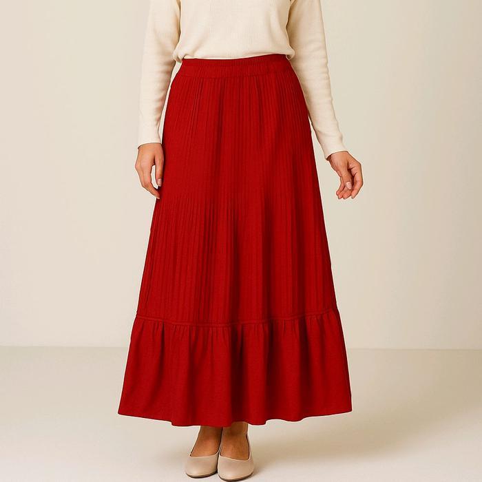 ROK PANJANG PLISKET PUTIH / ROK PANJANG PLISKET LIDI