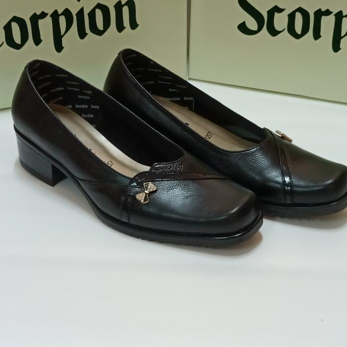 Murah Sepatu Kulit Wanita Scorpion 071257 // Sepatu Heels Kantor Premium