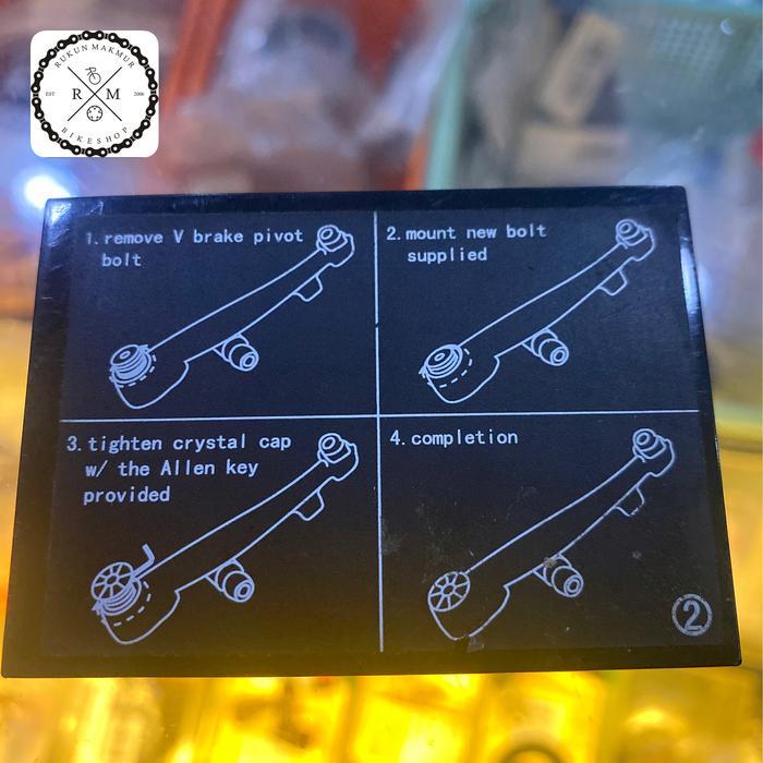 Swarovski Crystal Bike Accessories V Brake Pivot Bolt - Baut Sekrup Accessories Brake Pivot Baut Rem