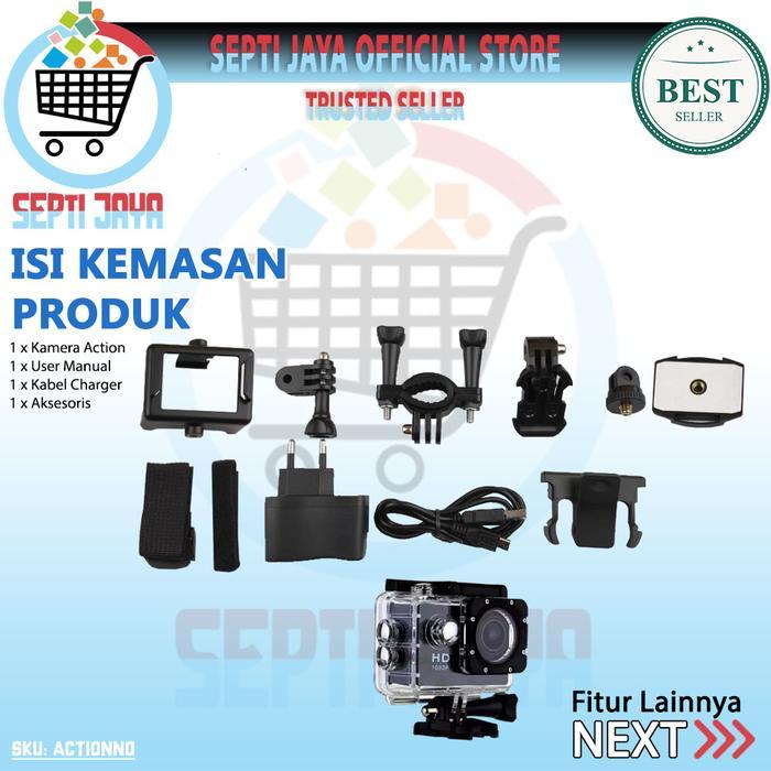 p8gk- Sportcam Kogan Kamera Action Hd 1080P Anti Air Kedalaman 30 Meter Ori