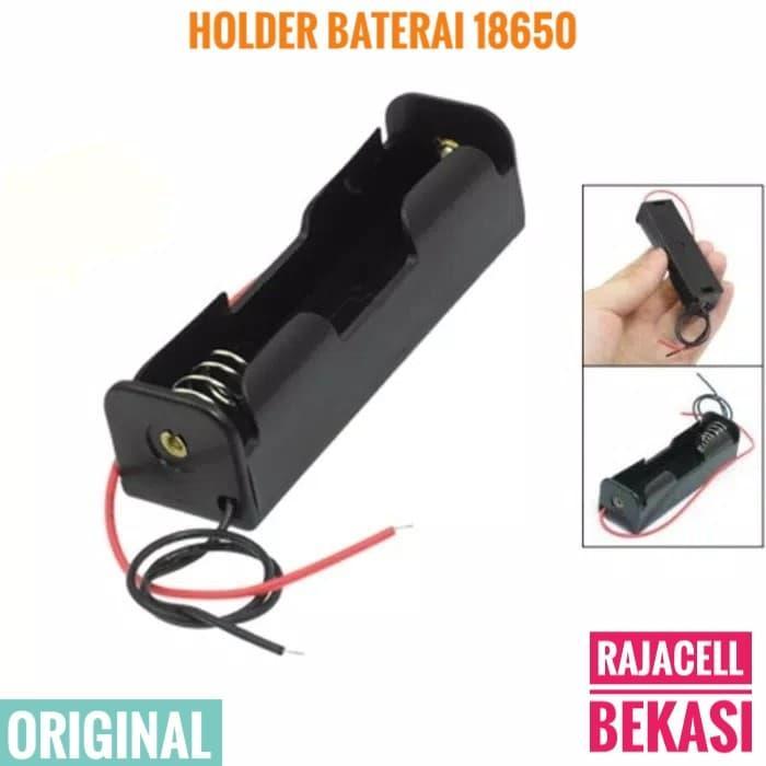 1x 18650 Battery Holder Baterai Case Box tempat Batre 3.7v 4.2v +kabel