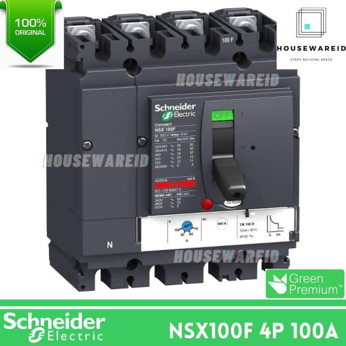 MCCB 4 PHASE 100 AMPERE NSX100F 4P 100A SCHNEIDER LV429640 / MCCB NSX100F 4P 100A 36KA SCHNEIDER