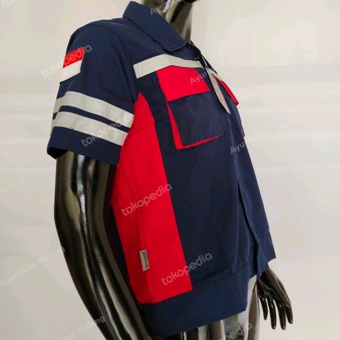 Baju Seragam Wearpack Safety Kerja Lapangan Lengan Pendek Reflector 3M