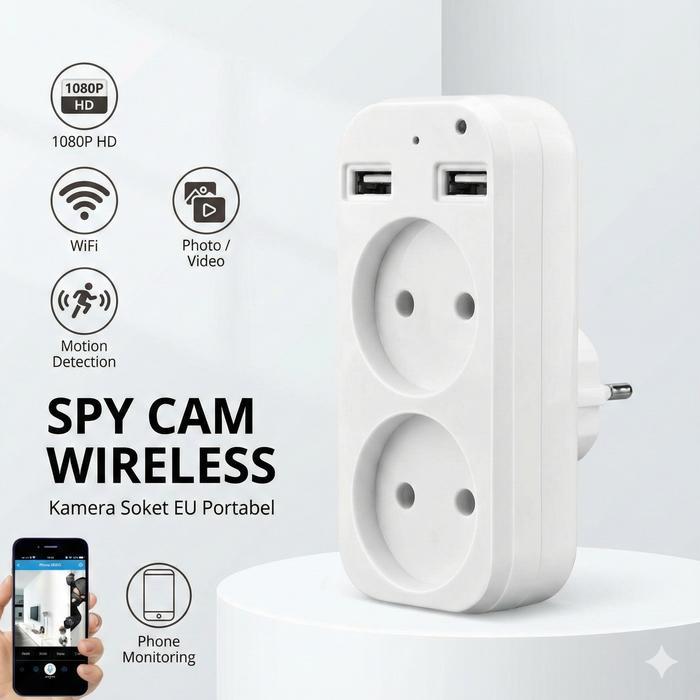TEKNOBI SPY KAMERA CCTV MINI SOCKET USB CAMERA CCTV KECIL COLOKAN BULAT PANTAU JARAK JAUH LEWAT HP