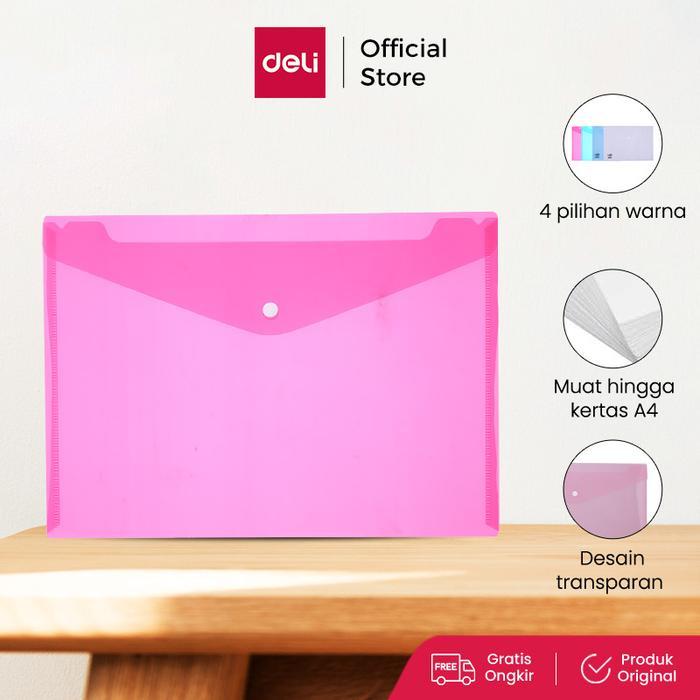 Deli Transparant File Bag/File Map/ Map Dokumen A4 Transparan 5505