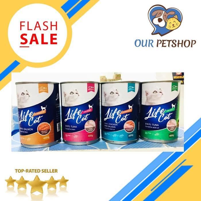 MAKANAN KUCING LIFE CAT WET FOOD 400 GR ALL VARIANT - 4 VARIAN RASA - Kaya Vitamin & Mineral - Baik