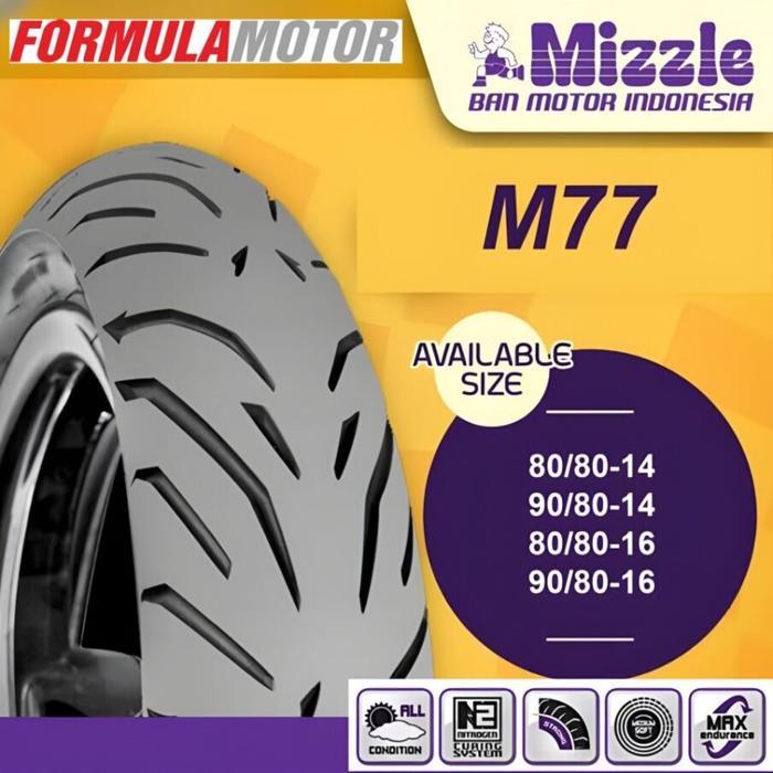 Ban Mizzle M77 M-77 Tubeless (Pilih Ukuran) - Ban Mizzle Ring 14 Tubles
