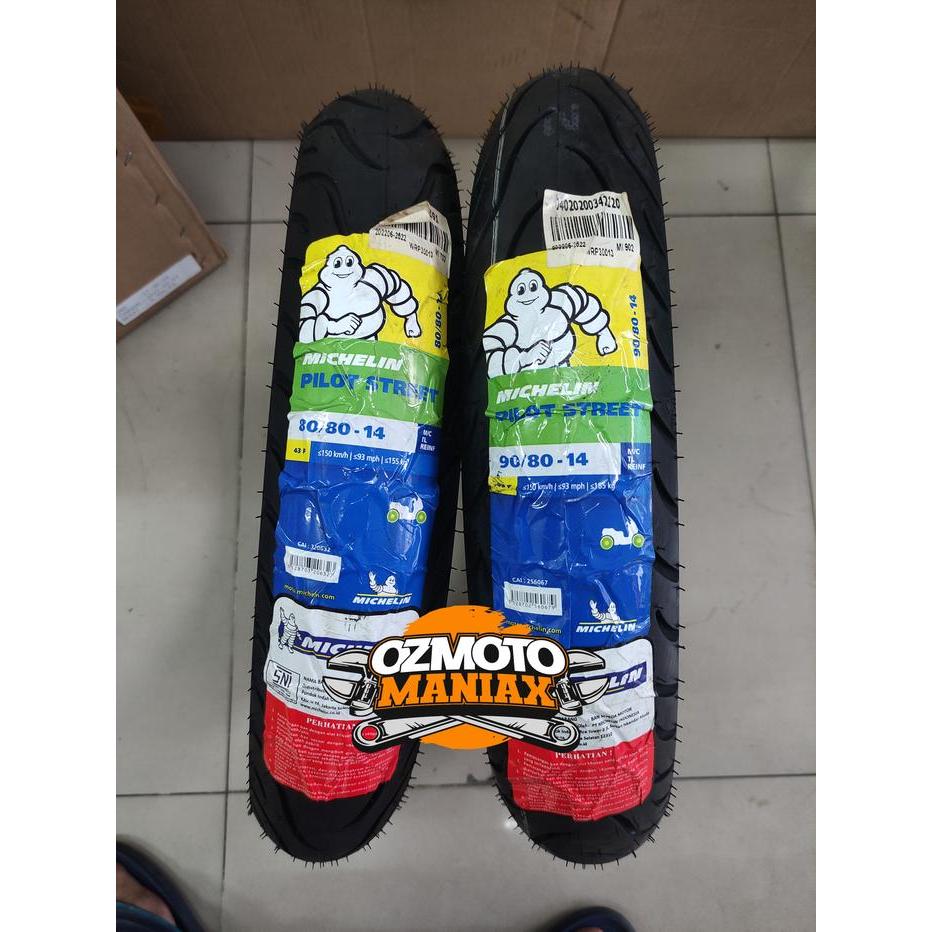 Paket Ban Michelin Pilot Street 80/80-14 & 90/80-14