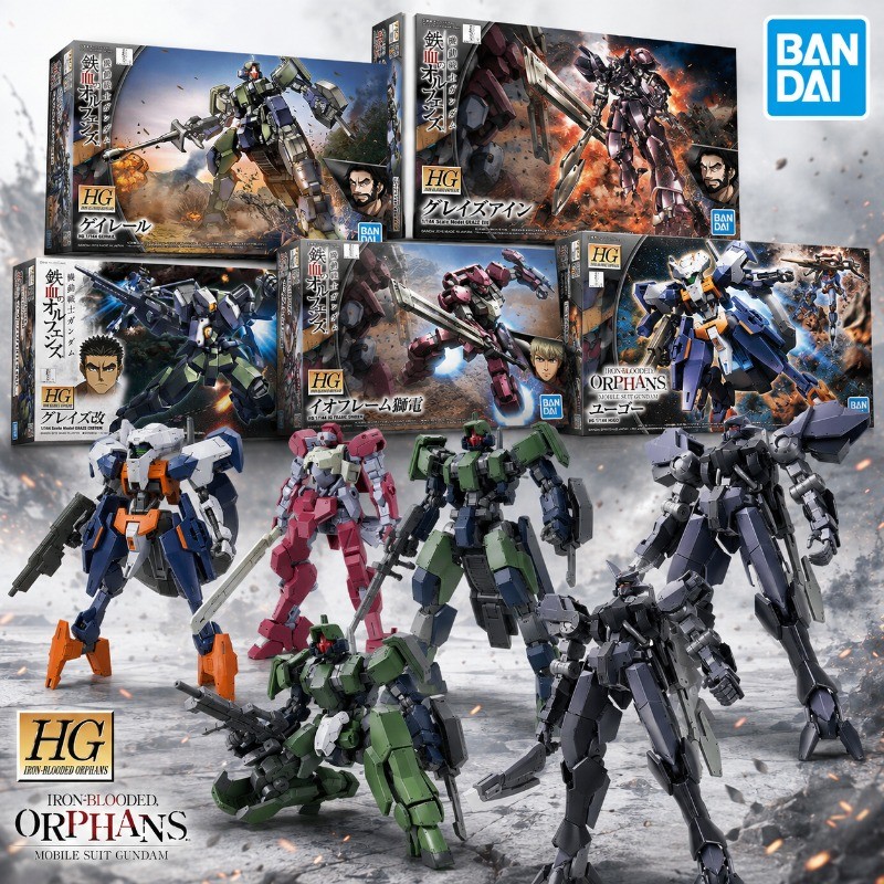 Bandai HG 1/144 Gundam Iron Blooded Orphans Graze Ein Shiden Geirail Hugo Anime Action Figure Model