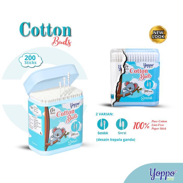 Cotton Bud Bayi 200 Pcs / Cotton Bud Sendok / Cotton Bud Spiral Bayi