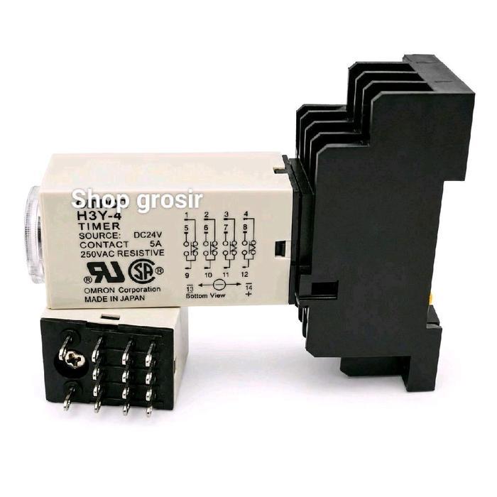 Timer H3Y4 H3Y-4 24V Dc 5 Detik 30 Detik 60 Detik Original