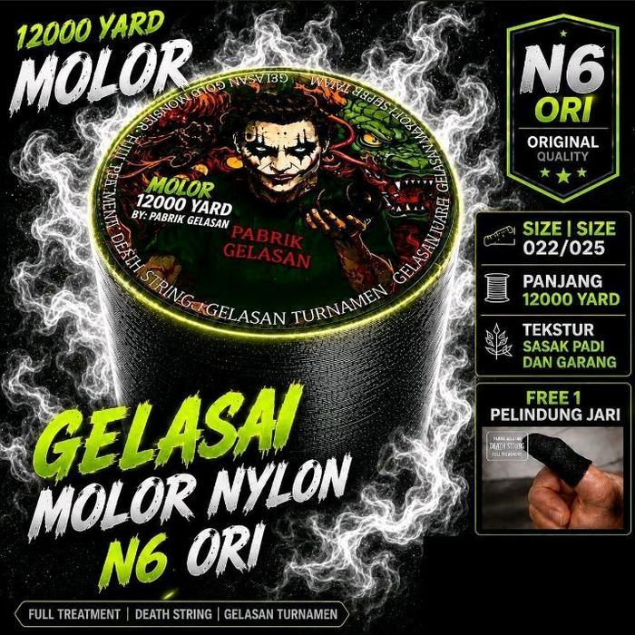 Ready Gelasan Joker 12000Yard Molor N6 Ori Size 022/025 Beklit Kayu Original Pabrik Gelasan