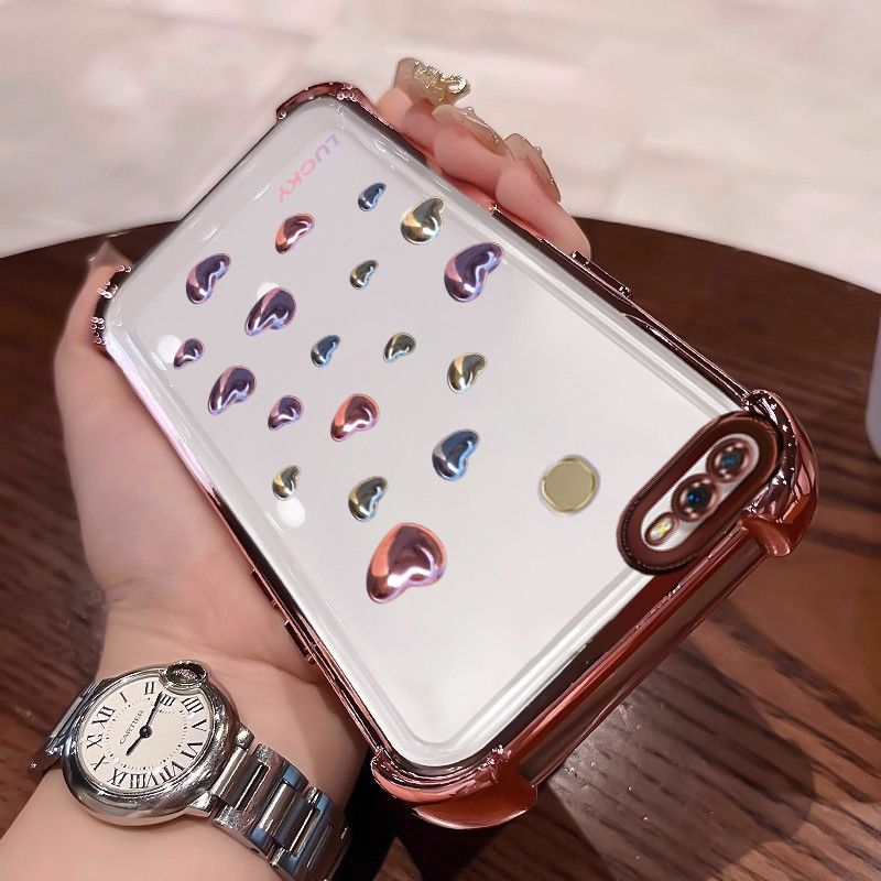 Casing Hp Untuk OPPO A7 OPPO A5s OPPO A12 OPPO A12S A11k Case Love Glitter  Kasing silikon Cesing Si
