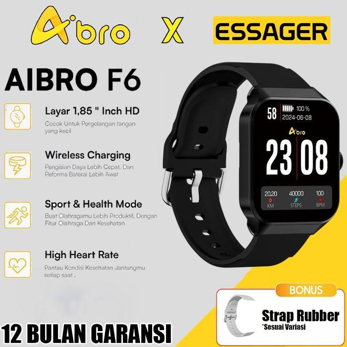 MURAH AIBRO F6 Smartwatch 1.85'' Inch Bluetooth Call Jam Tangan Pintar Sport Fitness Tracker Android