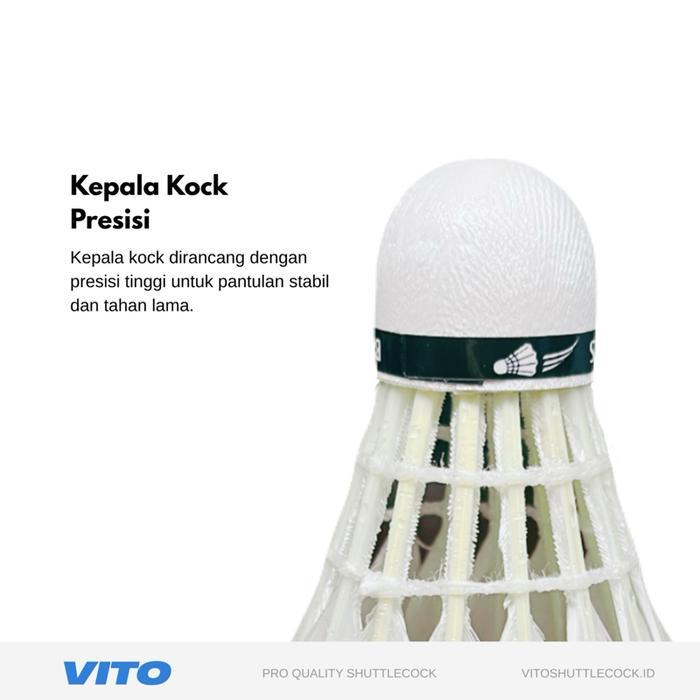 Best Seller Vito Shuttlecock Pro Quality Kock Badminton Bulutangkis Tahan Lama & Stabil Isi 12