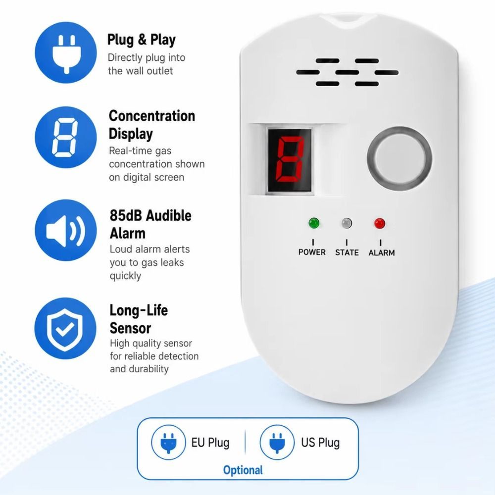 Environmental Sensors Gas Detection System Digital Display Temperature Humidity Sensors Gas Alarm