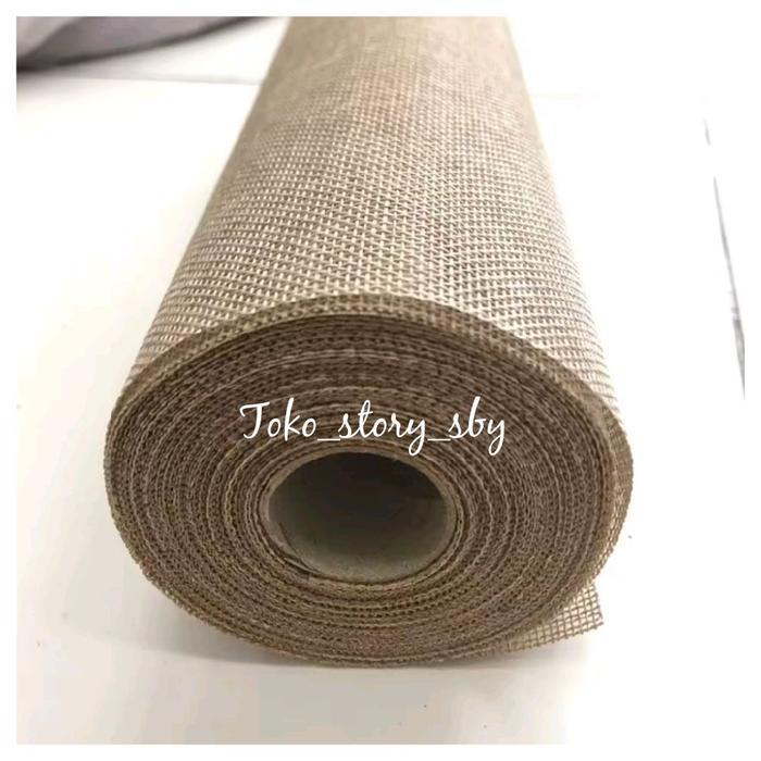 1 Roll (10 Yard) - Kain Goni Halus Kaku Burlap Ivory Kain Kerajinan