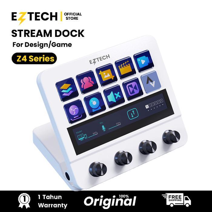 EZTECH All in One Stream Deck Z4 Programmable Macropad with Knob + Button - Stream Deck