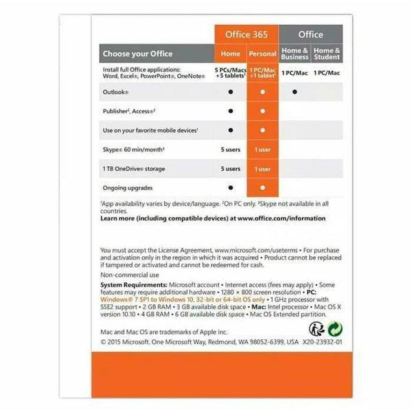 Microsoft Office 365 Personal License Key for 1 Years