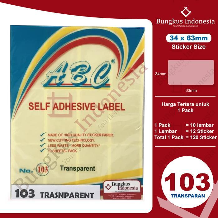 READY Stiker Label ABC No 103-TRASNPARAN LABEL UNDANGAN