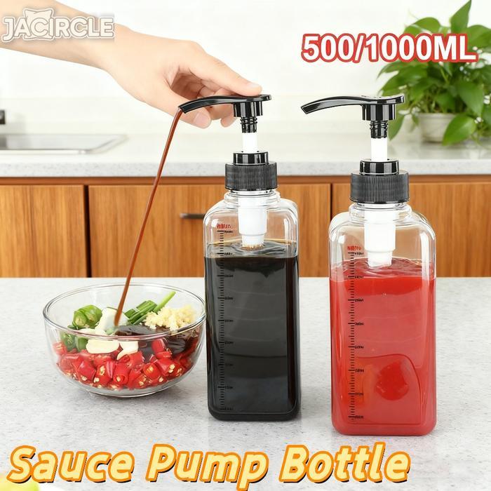 1000ml Tempat Sirup Sugar Botol Pump Botol Sauce Mayonaise Plastik Botol Paket Botol Sirup Pump