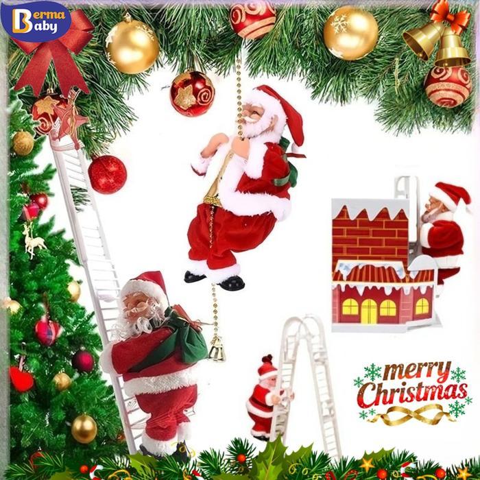 Santa Claus Electric Climbing Ladder Toy / Santa Claus Electric Climbing Toy / Boneka Sinterklas