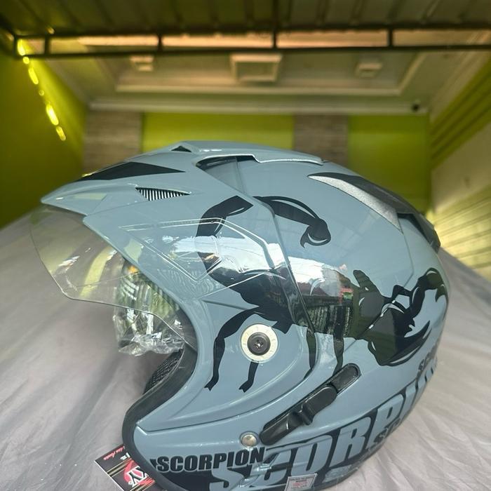 Red Bull Helm JP 7 2 Visor Sky Murah Meriah SNI Kualitas Premium Dengan Busa Lepas Pasang Desain