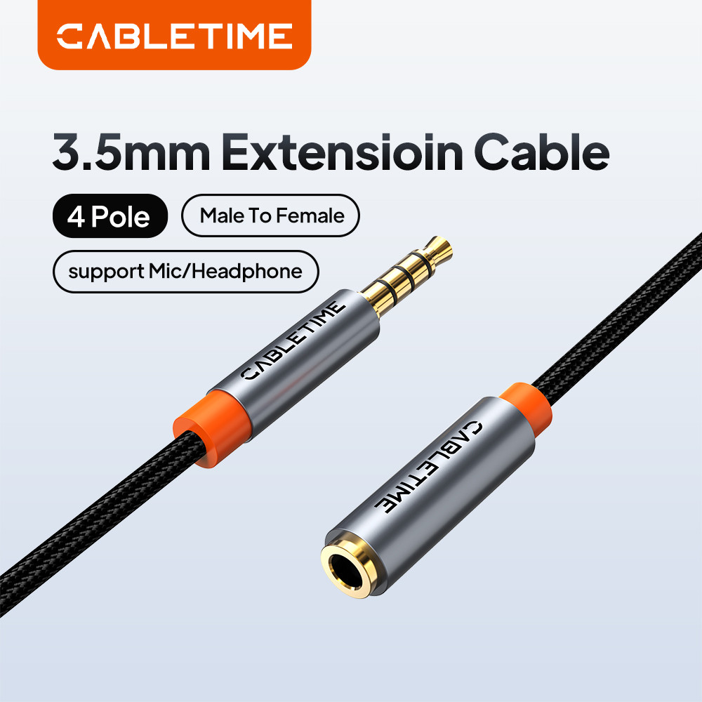 CABLETIME Jack 3.5 Aux Extension Cable Male to Female AUX Audio for Laptop Mini PC TV   Huawei
