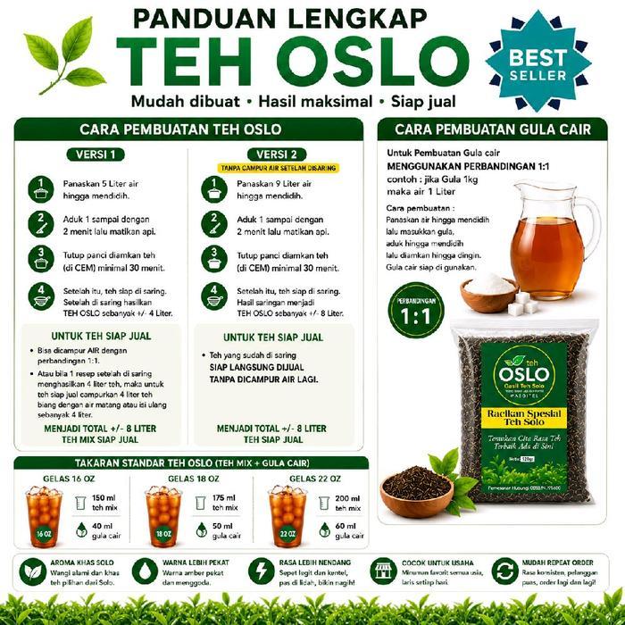 " Teh Oslo Racikan Spesial Khas Solo Untuk Jualan Es Teh Wangi Sepet Kentel 120gr