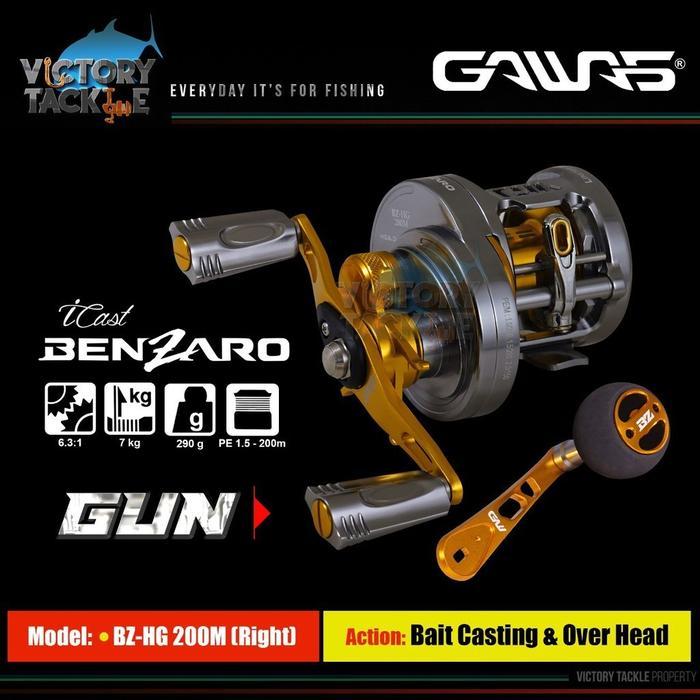 REEL PANCING GAWAZ BENZARO ICAST BZ-HG 200M (RIGHT) / BZ-HG 201M (LEFT) - BZ-HG 200M (RIGHT), BROWN