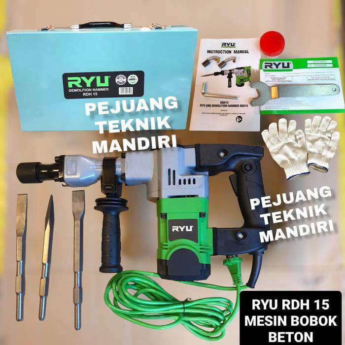 MESIN BOR BOBOK TEMBOK BETON RYU RDH 15 / DEMOLITION HAMMER RYU RDH15