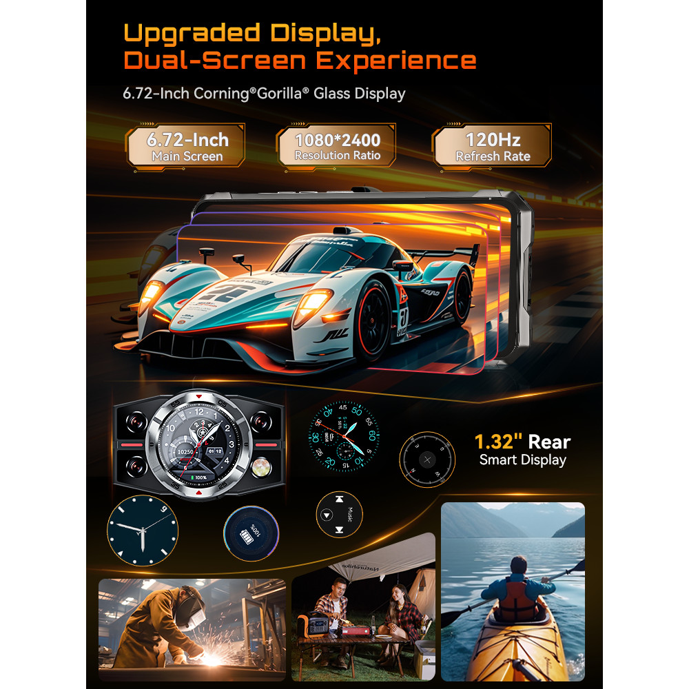 Rugged Smartphone 5G ubot KingKong 11, 10200mAh Battery, Dimensity 7025, 6nm, 2.5GHz, 32GB RAM16+16,